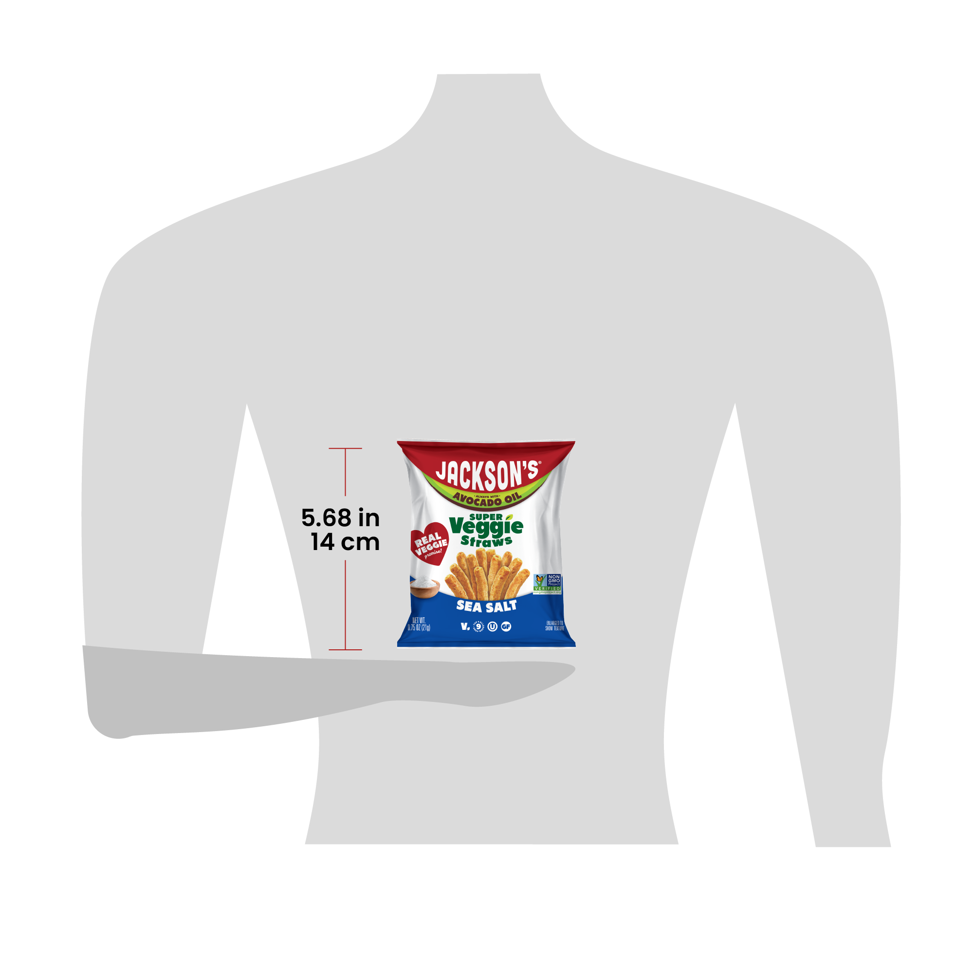 Bag of Jackson's 0.75oz for scale at 5.68 inches tall