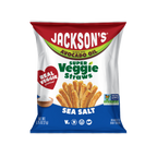 Jackson's Super Veggie Straws Sea Salt flavor veggie straws made with real veggies and cooked in avocado oil. Snack size bag 0.75oz. Perfect for kids.