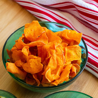 Dive into guilt-free snacking: Gluten-free, vegan Sweet Potato Chips cooked in premium avocado oil
