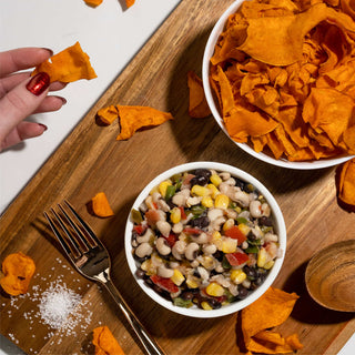 Jackson's Sweet Potato Chips cooked in avocado oil. Crunchy gluten free chips, paleo friendly, vegan, dairy-free chips.