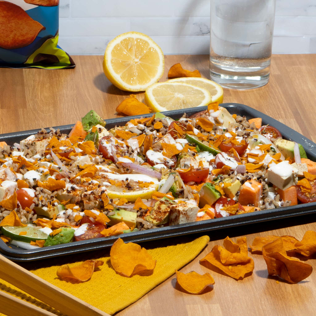 Crunch Sweet Potato Chips in Habanero Nacho, cooked in premium avocado oil, gluten free nachos